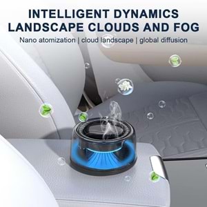 HARVOX HX-CF001 Premium Akıllı Araba Akıllı Aromaterapi Spreyi Otomatik Açma / Kapama | Araba Difüzörü Renkli Ortam Işığı ve Sis Kokusu