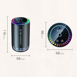 HARVOX Akıllı Araba Hava Temizleyici Nemlendirici - Otomatik Açma/Kapama, 500mAh Pil, Araç İçi Tazelik için Yıldızlı Işık Projeksiyonu ile 3 Seviyeli Ayarlanabilir Aroma Difüzörü