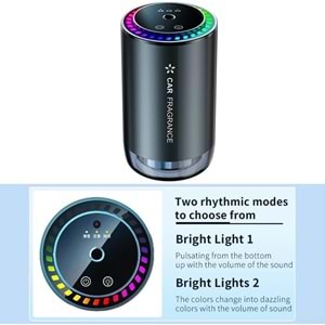 HARVOX Akıllı Araba Hava Temizleyici Nemlendirici - Otomatik Açma/Kapama, 500mAh Pil, Araç İçi Tazelik için Yıldızlı Işık Projeksiyonu ile 3 Seviyeli Ayarlanabilir Aroma Difüzörü