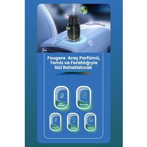 HARVOX HX-CF005 Fougere Araç Parfümü 140ML Koku Haznesi Ortam ve Oda Hava Nemlendirici Aromaterapi