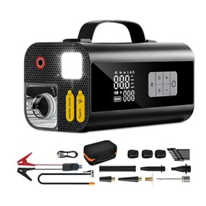 Harvox HX-JS001 10-In-1 Araç Jump Starter – 12000MAH Powerbank, Lastik Şişirme Pompası, Acil Marş Basma ve Akü Takviye Cihazı