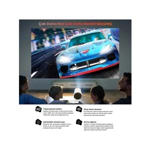 Harvox HY300 Pro Upgrade Projeksiyon Cihazı Taşınabilir Android Sistemli Wifi HDMI USB Destekli Projektör