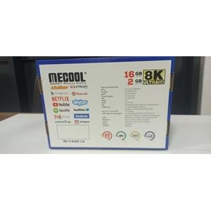 MECOOL S905W 2/16GB 2.4+ 5G BLUETOOTH DESTEKLİ 8K ULTRA HD ANDROID BOX