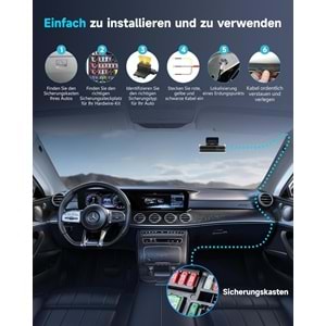 Alçak Gerilim Koruması için Çok Boyutlu, 10.5ft Tip C ile Dash Cam Hardwire Kiti, Park Modu, USB C Güç Bağlantı Noktası, 24H Park İzleme Etkinleştirir