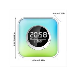 LED Bluetooth Çalar Renkli Saat Saat Rgb Ayarlanabilir Masa Gece Lambası Fm Radyo ile Ev Yatak Odası Içın Dijital Duvar