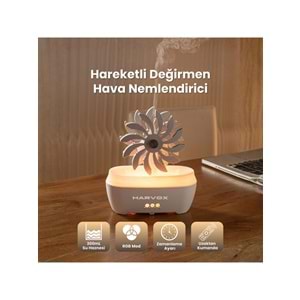 Harvox Hareketli Değirmen Hava Nemlendirici Aroma Difüzörü Aromaterapi Rgb Ledli Buhar Makinesi