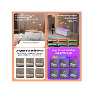 Harvox Masaüstü Volkanik Puflu Hava Nemlendirici Aroma Difüzörü Aromaterapi Rgb Ledli Buhar Makinesi