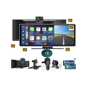 X1 Ekranlı Carplay Apple Android Uyumlu 10.2 Inç 4K Görüntü Arka/ön Görüş Kameralı Araç Ekranı