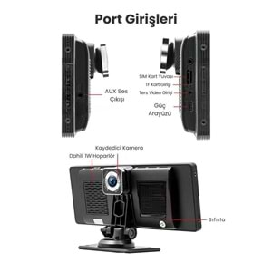 X1 Ekranlı Carplay Apple Android Uyumlu 10.2 Inç 4K Görüntü Arka/ön Görüş Kameralı Araç Ekranı