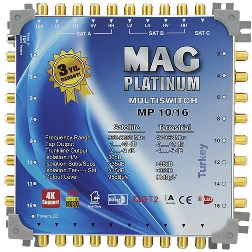 MAG PLATINUM 10*16 KASKATLI UYDU SANTRALİ