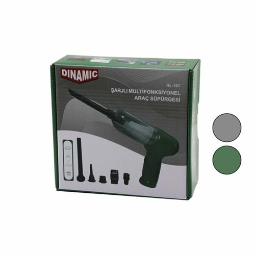 DINAMIC HL-107 (LÜX) (2İN1=ÇEKME & ÜFLEME) (OTO & ARAÇ & EV) EL TİPİ SÜPÜRGE (USB ŞARJLI) (MİNİ & TAŞINABİLİR) (6000PA)*60