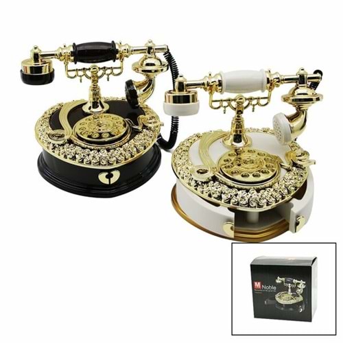 3MUSIC NOBLE YAKUT-9854 DEKORATİF ( MÜZİKLİ ) NOSTALJİ TELEFON & ( 2PCS TAKILIK ÇEKMECELİ )*36