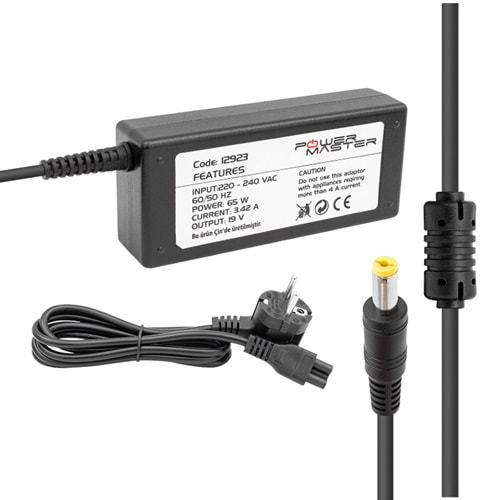 POWERMASTER PM-12923 19 VOLT - 3.42 AMPER 5.5*1.75 UÇLU ACER NOTEBOOK ADAPTÖR