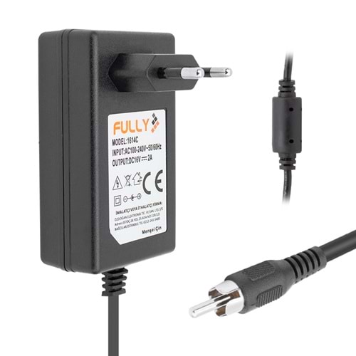 FULLY 16 VOLT- 2 A- TOS RCA UÇLU PRİZ TİPİ SANTRAL ADAPTÖRÜ