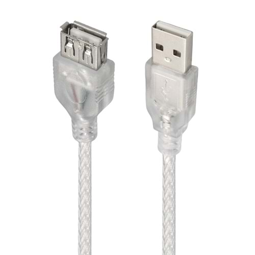 POWERMASTER USB UZATMA KABLOSU 1.5 METRE 2.0V ŞEFFAF