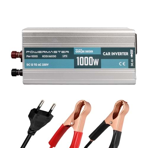 POWERMASTER PM-1000 12 VOLT - 1000 WATT ŞARJLI UPS'Lİ INVERTER