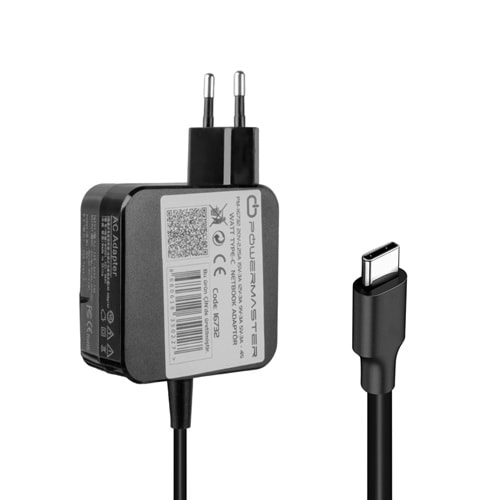 POWERMASTER PM-16732 LEDX ALN-1205 5-12-20 VOLT UNIVERSAL 45 WATT TYPE-C ADAPTÖR (LENOVO NOTEBOOK)