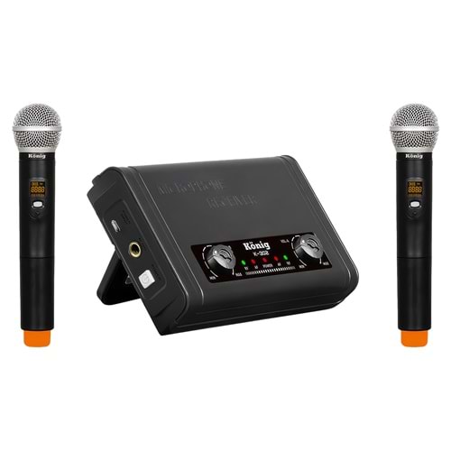 KÖNİG K-302 EE UHF-SABİT-ÇİFT KANAL 2 EL TELSİZ MİKROFON