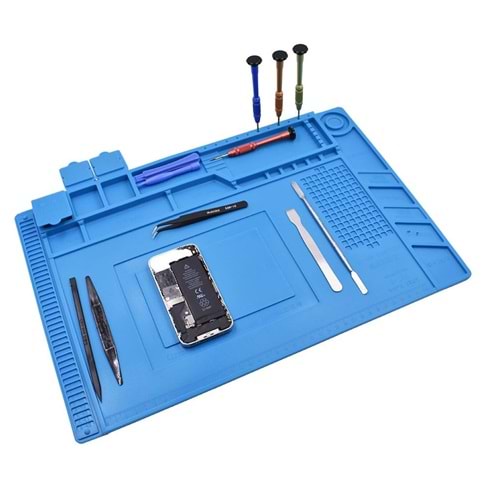 POWERMASTER S-160 ISIYA DAYANIKLI SİLİKON TAMİR ONARIM LEHİM MATI PEDİ MAGNETLİ ANTİSTATİK (45X30 CM)