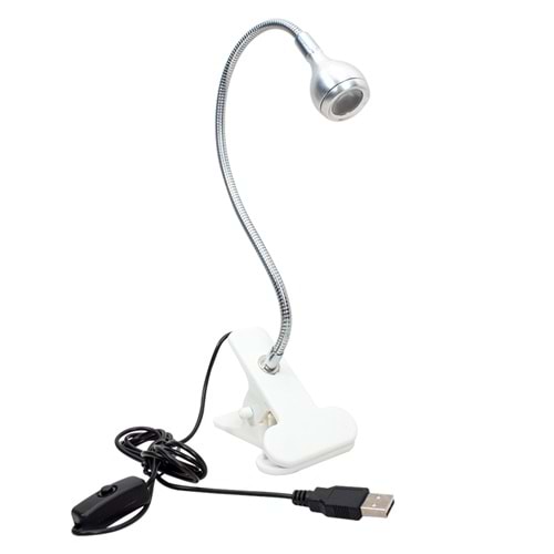 POWERMASTER PM-20042 COB LED 5 VOLT USB BEYAZ MASA LAMBASI ANAHTARLI