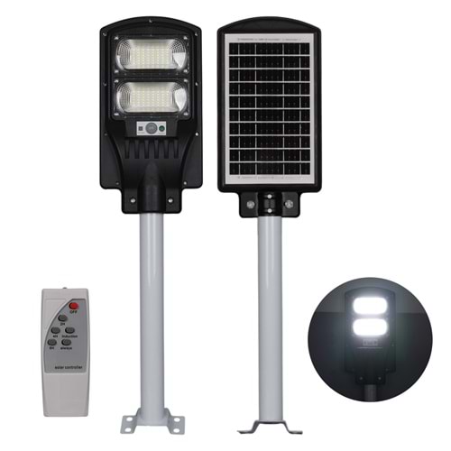 POWERMASTER PM-23012 SOLAR LEDLİ KUMANDALI 200 WATT SOKAK LAMBASI (2 PARÇA HALİNDE AYAK+ÜRÜN)