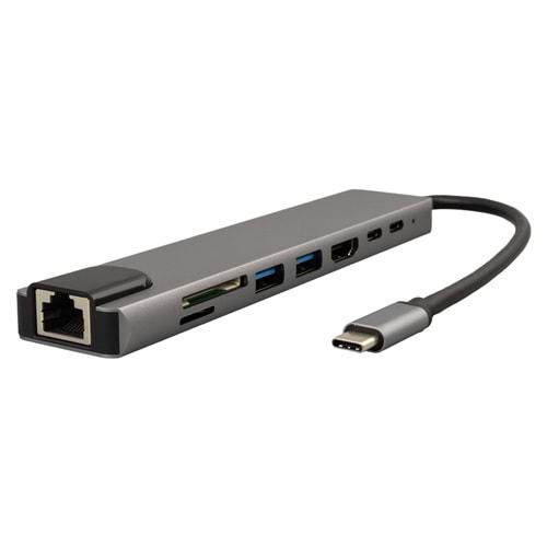 POWERMASTER TYPE-C 8IN1 HDMI COK FONKSIYONLU USB 3.0 DOCK