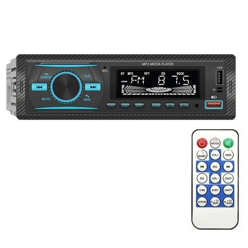 PREMIO KAC38 RGB 7 RENKLİ ÇİFT USB/SD/FM/AUX/BLUETOOTH KUMANDALI MEKANİKSİZ OTO TEYP 4X55 WATT