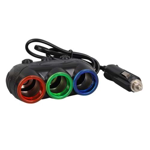 OLESSON 1632 12-24V 120W 80CM KABLOLU 3'LÜ ARAÇ ÇAKMAK ÇOKLAYICI