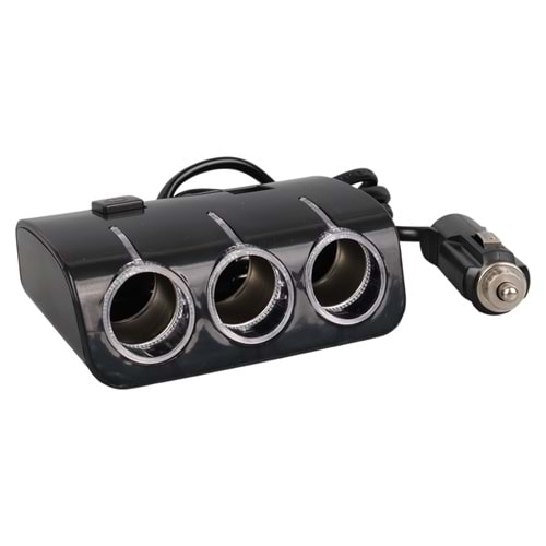 OLESSON 1506 12-24V ÇİFT USB GİRİŞLİ 120W 80 CM KABLOLU 3'LÜ ARAÇ ÇAKMAK ÇOKLAYICI