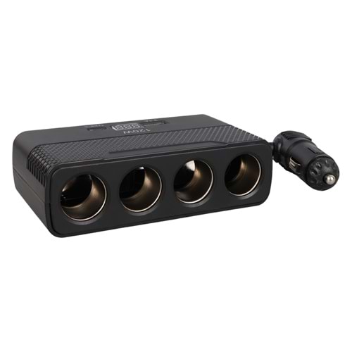OLESSON 2014 12-24V 4'LÜ TYPE-C + USB'Lİ 120W 80 CM KABLOLU ARAÇ ÇAKMAK ÇOKLAYICI