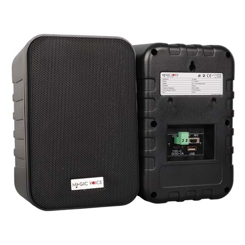 MAGICVOICE F-LHY4A 10 CM 4'' 10 W (MAX:150W) SİYAH ÇİFTLİ USB'Lİ TRAFOLU SÜTUN HOPARLÖR (2'Lİ TAKIM)