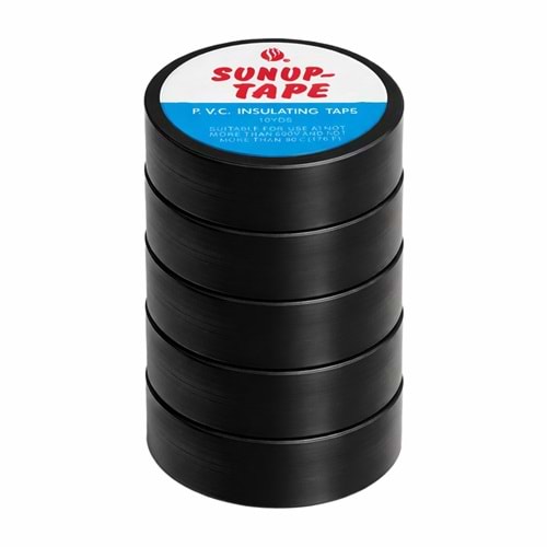 SUNUP SN-27918 SİYAH 0.13X18 MM İZOLE PVC ELEKTRİK BANT (5'Lİ PAKET)