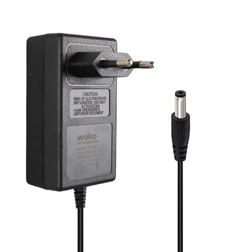 WEKO 8.4 VOLT- 2 AMPER 5.5*2.5 UÇLU PRİZ TİP KIRMIZI YEŞİL LEDLİ YERLİ ÜRETİM AKÜ ŞARJ ADAPTÖRÜ (OUT:6V2A)