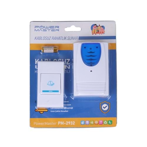 POWERMASTER PM-2932 KABLOSUZ UZAKTAN KUMANDALI KAPI ZİLİ