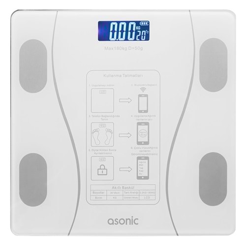 ASONIC BS260 BEYAZ DİJİTAL BLUETOOTH BASKÜL