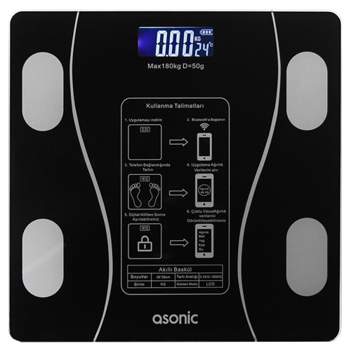 ASONIC BS260 SİYAH DİJİTAL BLUETOOTH BASKÜL