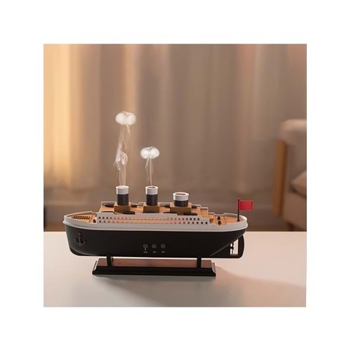 Titanic Aromaterapi Hava Nemlendirici Gemi Buhar Makinesi LED Işıklı Aromaterapi Difüzörü
