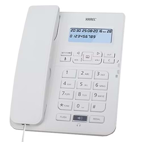 KAREL TM-145 KABLOLU EKRANLI BEYAZ MASAÜSTÜ TELEFON