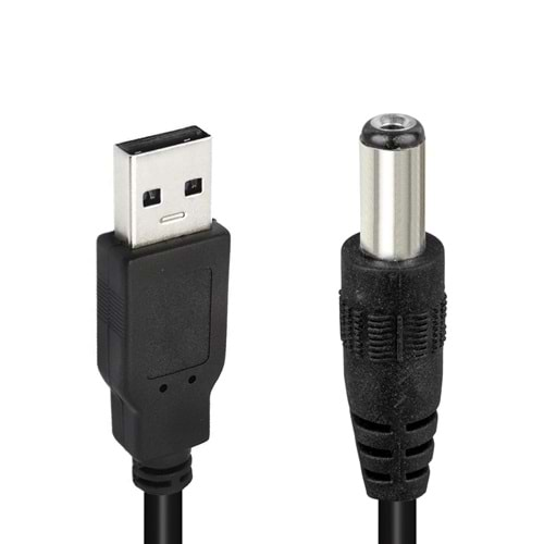 POWERMASTER USB ERKEK 5.5*2.1 UÇLU ADAPTÖR JACKLI 80 CM KABLO