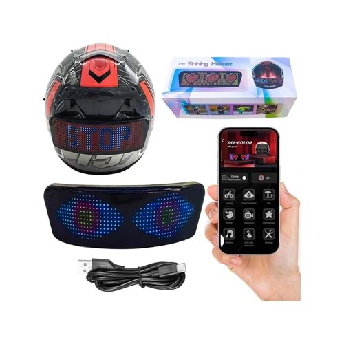 SEYUTECH Motosiklet /bisiklet /kayak Kask Arkası Bluetooth Uygulamalı LED Panel Ekran Programlanabilir