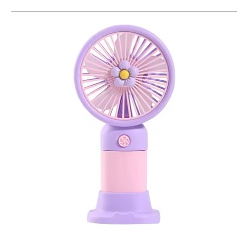 SY888-1 Avuç İçi Taşınabilir Şarjlı Mini Vantilatör El Fanı Mor-Pembe