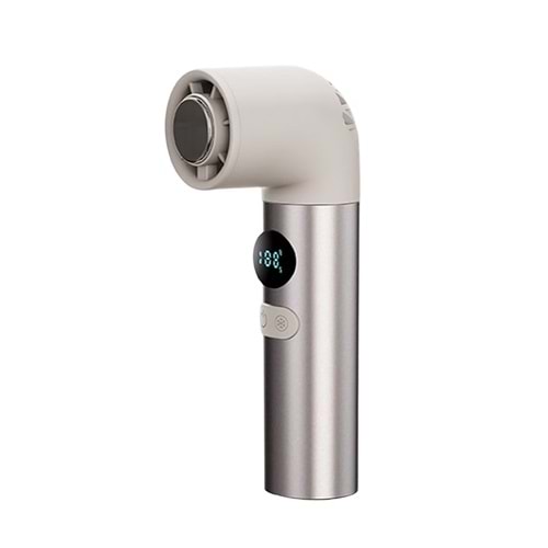 H27-Dyson Tarzı Şarjlı Mini El Fanı 100 Kademeli Dijital Göstergeli Turbo Buz Soğutmalı Taşınabilir Fan | 18.000 RPM,
