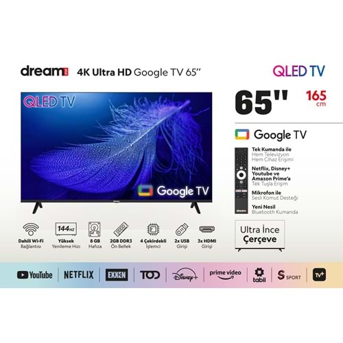DREAMSTAR GOOGLE TV 65DSE102Q 65 İNÇ (165 CM) QLED TV