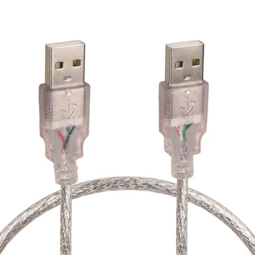 POWERMASTER 50 CM 2.0V ŞEFFAF USB ERKEK-ERKEK KABLO