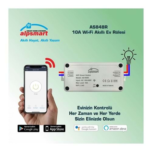 ALPSMART AKILLI Wi-Fi EV RÖLESİ | AS848R