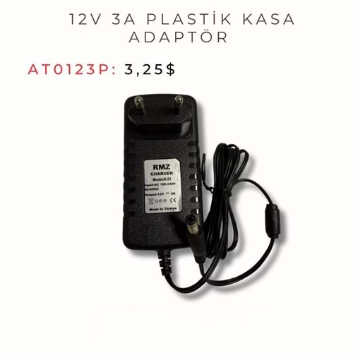 12V 3A DC Priz Tipi Plastik Adaptör