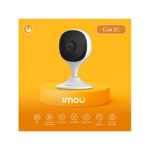 IMOU IPC-C22CP CUE 2C İÇ ORTAM AKILLI WİFİ KAMERA/2MP-GECE GÖRÜŞ-İNSAN ALGILAMA-SD KART-ONVIF-BULUT