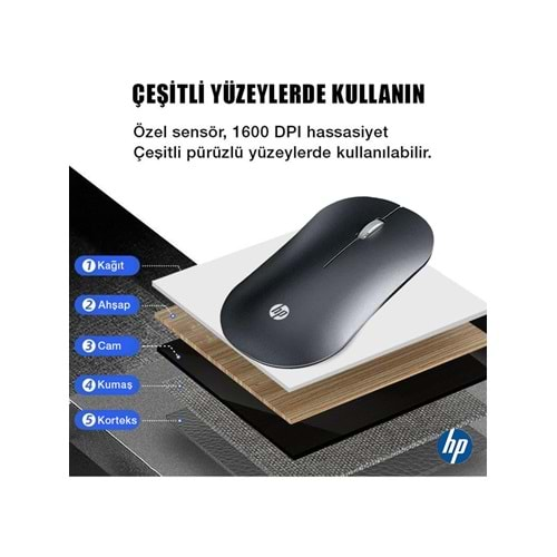 HP DM10 WIRELESS BLUETOOTH KABLOSUZ SESSİZ MOUSE GRİ