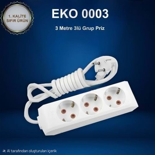 EKO 3LÜ GRUP PRİZ 3 METRE