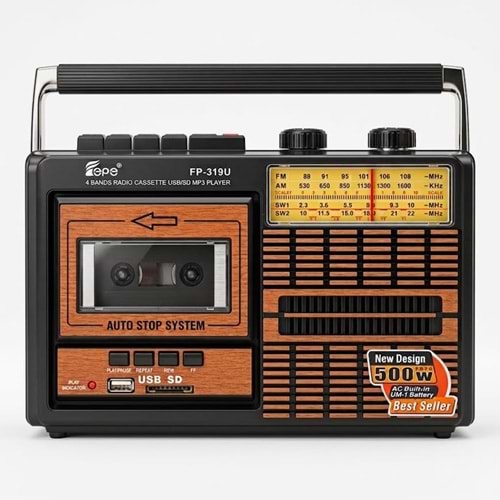GLR FP-319BT Nostaljik Kaset Çalar Görünümlü Bluetooth Radyo Hoparlör